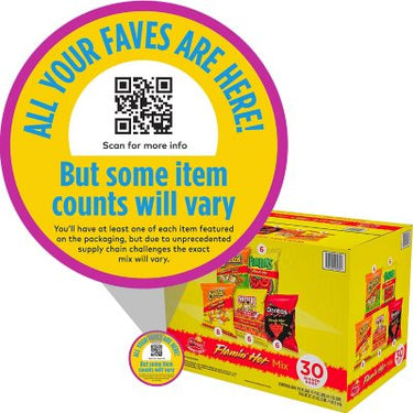 Frito-Lay Flamin' Hot Snacks, Variety Pack, 30 Pk.